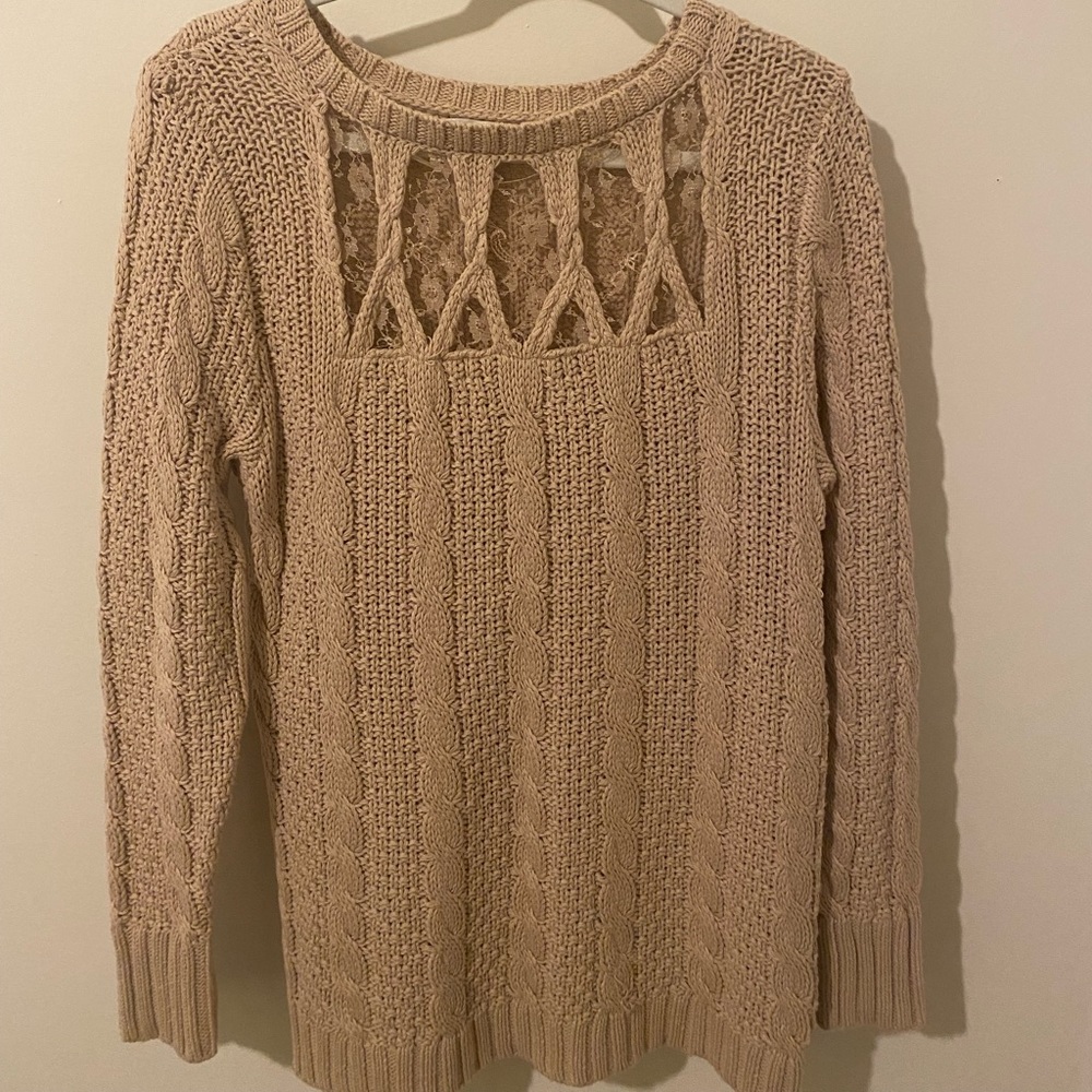 Lauren Conrad sweater w/ lace detail, Size L
